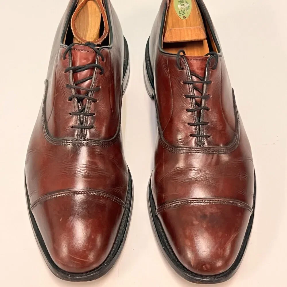 Allen Edmonds Park Avenue Brown Leather Cap-Toe Oxford Dress Shoes 11B 1USA
